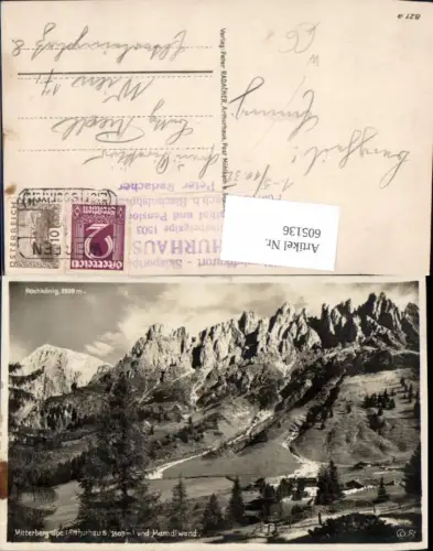 605136,Mühlbach am Hochkönig Mitterbergalpe Arthurhaus u. Manndlwand