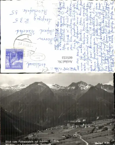 605153,Foto Ak Krimml Blick v. Falkenstein a. Krimml Wildkar- u. Seekarspitze