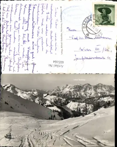 605164,Foto Ak Saalbach-Hinterglemm Skigebiet Schönleitenhütte Wintersport