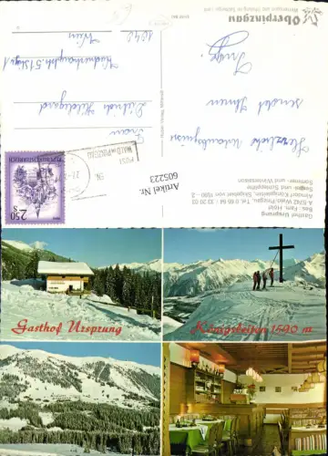 605223,Mehrbild Ak Wald Pinzgau Gasthof Ursprung Wintersport Gipfelkreuz