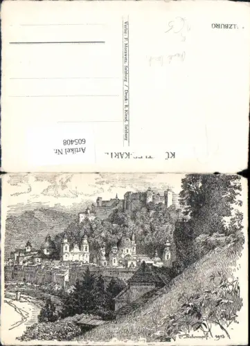 605408,Künstler Ak F. Schrempf Salzburg m. Festung Hohensalzburg