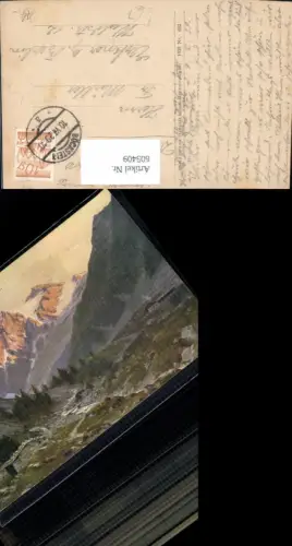 605409,Künstler Ak Bad Gastein Anlauftal Radeckalm m. d. Ankogel