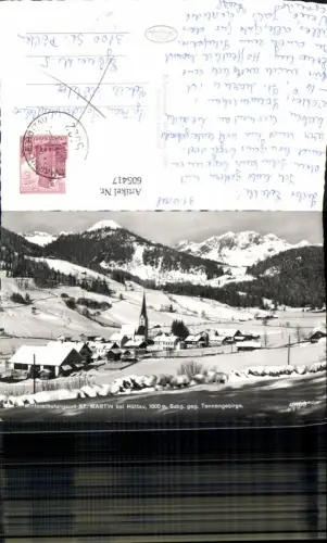 605417,Foto Ak St Martin b. Hüttau geg. Tennengebirge Winteransicht