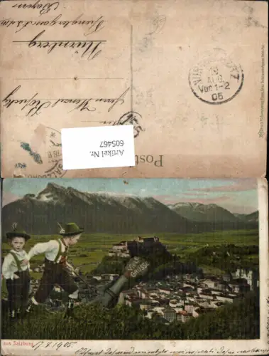 605467,Fotomontage Salzburg Kinder Tracht feuern Kanone ab Viele Grüße