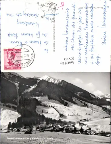 605503,Foto Ak Saalbach Saalbach-Hinterglemm g. d. Zwölferkogel u. Penhab Wintersport