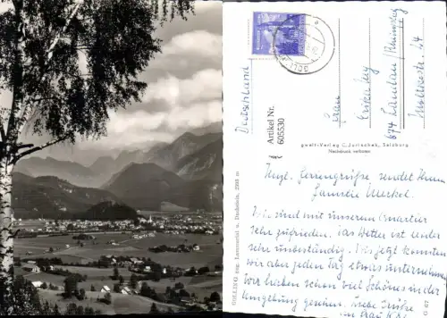 605530,Foto Ak Golling m. Lammertal u. Dachstein Birke Baum