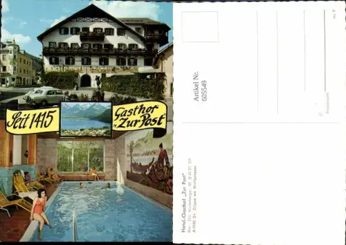 605549,Mehrbild Ak St Gilgen a. Wolfgangsee Hotel Gasthof Zur Post