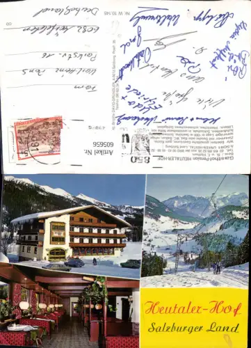 605656,Mehrbild Ak Unken Heutal Gasthof Pension Heutaler-Hof Skilift Wintersport