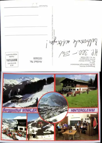 605669,Mehrbild Ak Hinterglemm Saalbach-Hinterglemm Berggasthof Winkler Wintersport Skilift