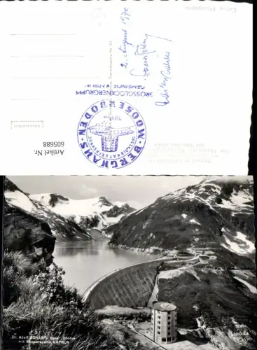 605688,Foto Ak Kaprun Stausee Mooserboden Schattseitköpfl u. Hohe Riffl Talsperre