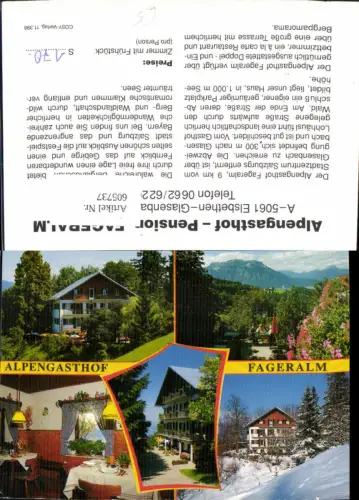 605737,Mehrbild Ak Elsbethen Glasenbach b. Salzburg Alpengasthof Pension Fageralm