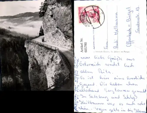 605780,Grossarler-Strasse m. Tiefblick i. d. Liechtensteinklamm St Johann i. Pongau Großarl