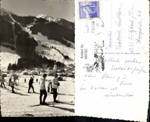 605781,Foto Ak Saalbach Saalbach-Hinterglemm Baby-Lift Schattbergseilbahn Wintersport