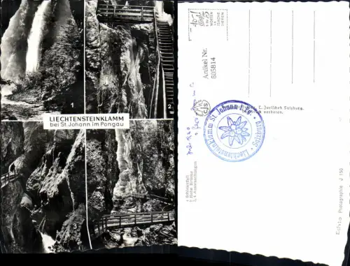 605814,Mehrbild Ak Liechtensteinklamm St Johann i. Pongau Hohe Brücke Schleierfall Auswaschungen