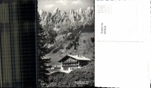 605818,Foto Ak Mühlbach a. Hochkönig Arthurhaus m. Manndlwand