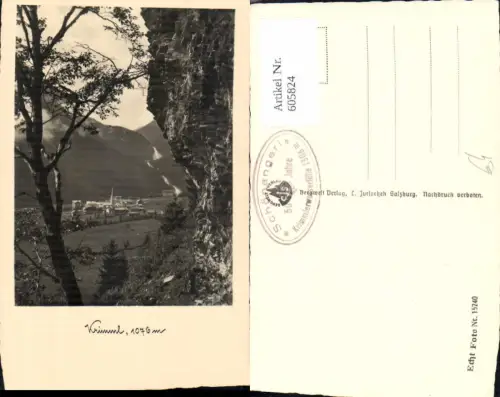 605824,Foto Ak Krimml Ansicht m. Wasserfällen Baum i. Vordergrund