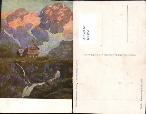 605851,Künstler Ak Kaprun Hotel Moserboden Wiesbachhorn