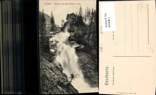 605891,Krimml Mittlerer Fall m. Gasthaus Hofer Wasserfall