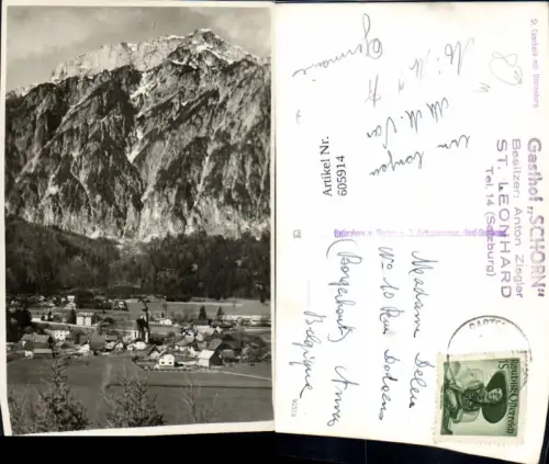 605914,Foto Ak St Leonhard Sankt Leonhard Grödig m. Untersberg
