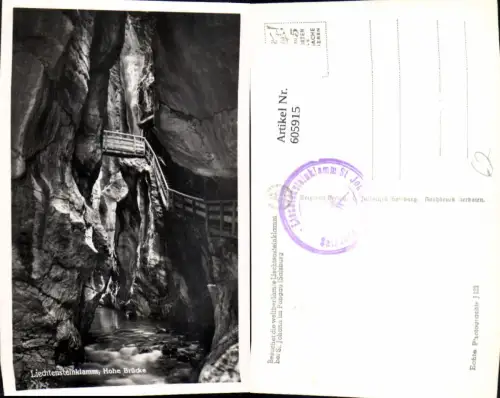 605915,Foto Ak Liechtensteinklamm Hohe Brücke St Johann i. Pongau