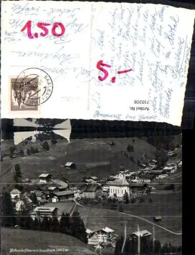 710208 Foto AK Saalbach Hinterglemm Ansicht mit Kirche