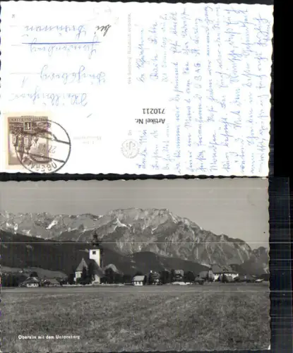 710211 Foto AK Oberalm a. Untersberg b. Hallein Ansicht m. Kirche