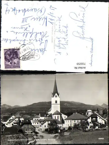 710259 Foto AK Maria Pfarr im Lungau Ansicht Dorfstraße mit Kirche