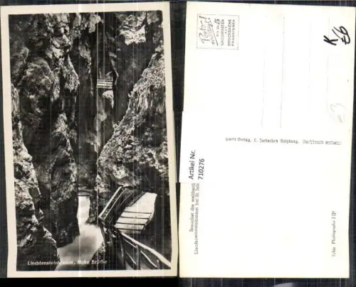 710276 Foto AK St Johann im Pongau Liechtensteinklamm Hohe Brücke