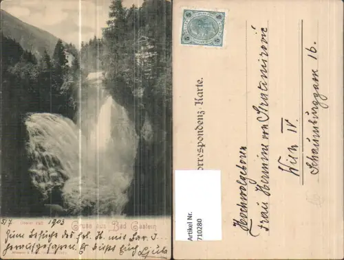 710280 Gruss a. Bad Gastein Oberer Fall Wasserfall