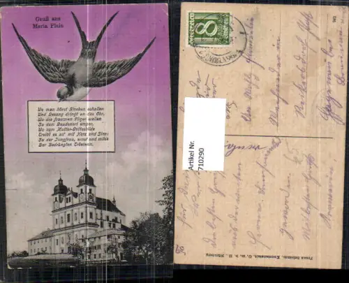 710290 Gruß aus Maria Plain Salzburg Schwalbe Spruch Text