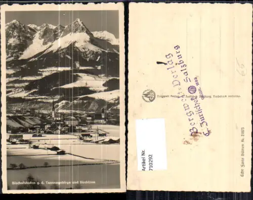 710292 Foto AK Bischofshofen d. d. Tennengebirge u. Hochtron im Winter
