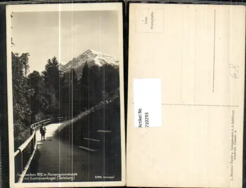 710293 Foto AK Bad Gastein m. Kaiserpromenade mit Gamskarkogel Bub Junge in Tracht