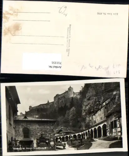 711151 Foto AK Salzburg St Peters Friedhof Blick auf Festung Hohensalzburg