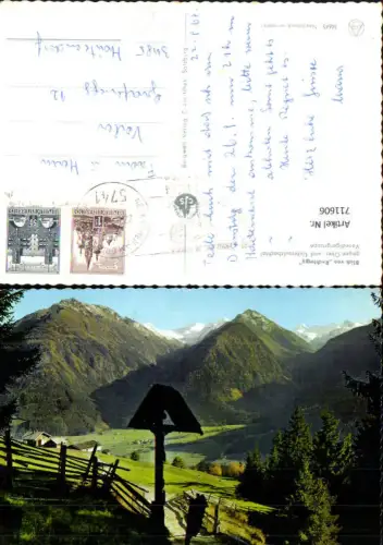 711606 Blick v. Gasthaus Rechtegg geg. Ober- u. Untersulzbachtal Neukirchen am Großvenediger Wegkreuz