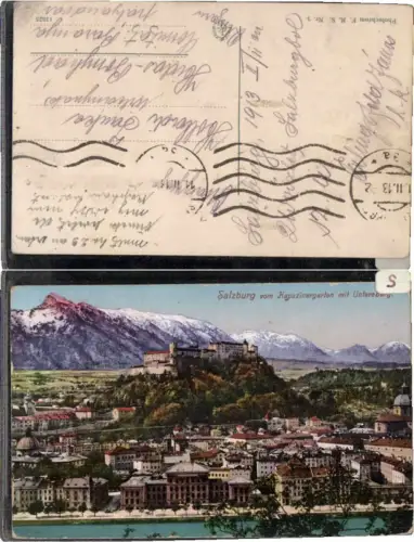 62060,Salzburg vom Kapuzinergarten Untersberg pub Photochrom F.M.S. 3