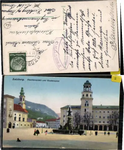 62064,Salzburg Residenzplatz Glockenspiel pub Zieher