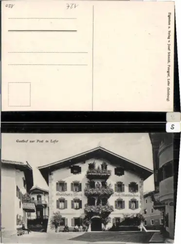 62071,Gasthaus zur Post in Lofer Strassenpartie 1910