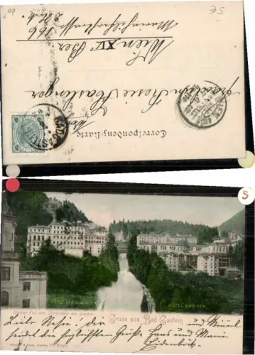 65238,Gruss aus Badgastein Hotels Unterer fall 1900