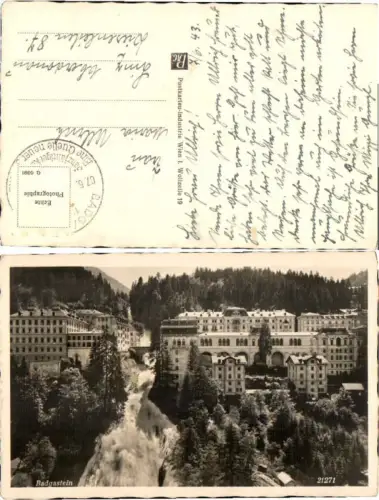 69271,Fotokarte Badgastein Partie zun den Hotels 1940