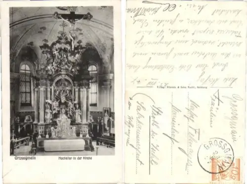 69285,Grossgmain Altar in der Kirche 1925