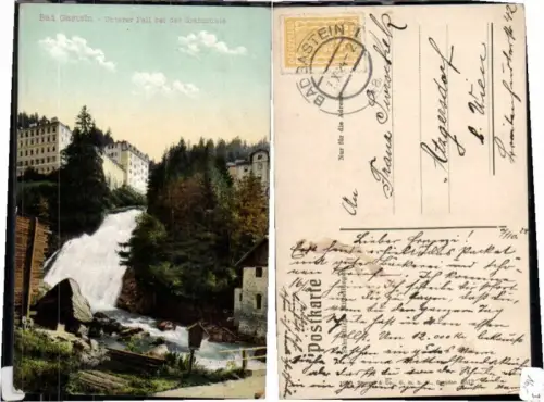 70367,Badgastein Unterer Fall b. Grabmühle Wegpartie Stengel CO 2512