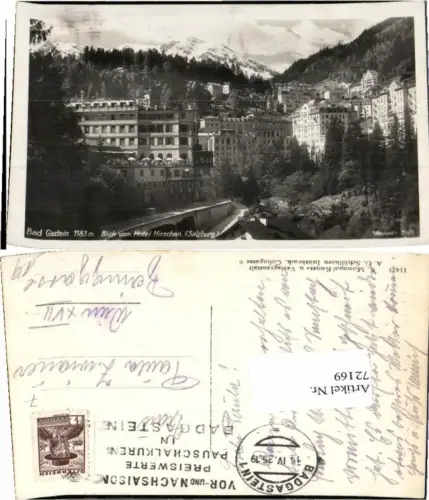 72169,Badgastein Blick vom Hotel Hirsch