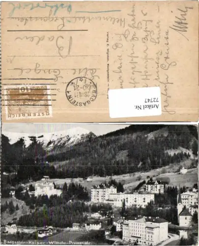 72747,Badgastein Kaiser Wilhelm Promenade 1920