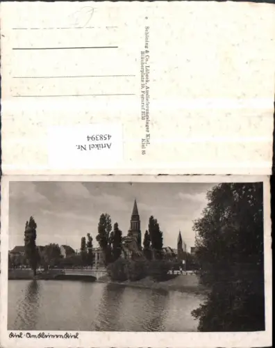 458394,Kiel Am kleinen Kiel Gewässer Brücke Kirche