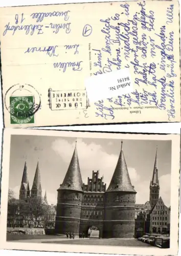 84191,Lübeck Holstentor Marienkirche