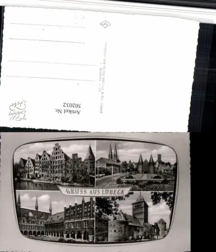 502032,Lübeck Rathaus Salzspeicher Holstentor Mehrbildkarte