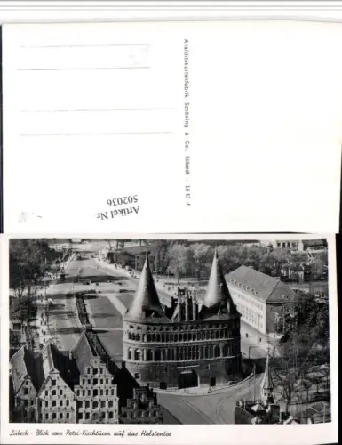 502036,Lübeck Blick vom Petri-Kirchturm auf das Holstentor