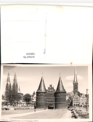 508329,Lübeck Holstentor Tor m. Marienkirche Kirche
