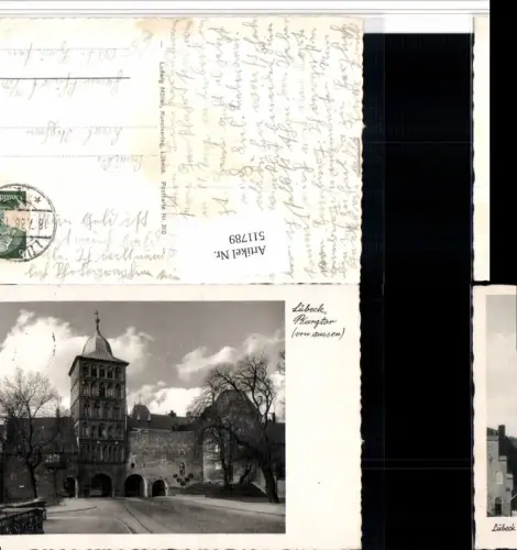 511789,Lübeck Burgtor von außen Tor Turm Straßenansicht