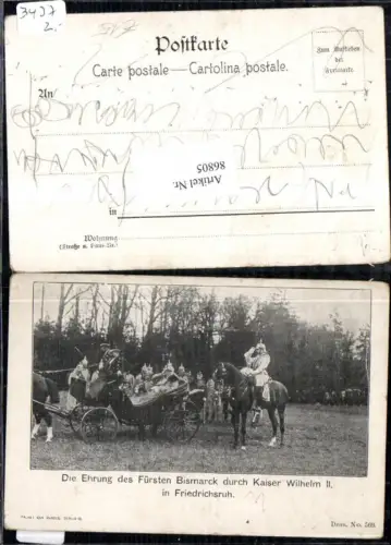 86805,Friedrichsruh Ehrung d Fürsten Bismarck durch Kaiser Wilhelm II